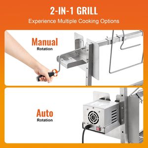Asador Eléctrico con Motor de 42W y Parabrisas para Cerdos, Corderos y Cabras Enteros, 35 Pulgadas, Capacidad de 90 Libras, Parrilla Giratoria para Barbacoa - Product Image 4