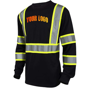 Chaleco de Seguridad Reflectante Negro Personalizado al por Mayor 2026, ANSI Clase 1, Impermeable, de Tela de Poliéster y Seda, de Alta Visibilidad, Manga Larga, para Invierno - Product Image 1