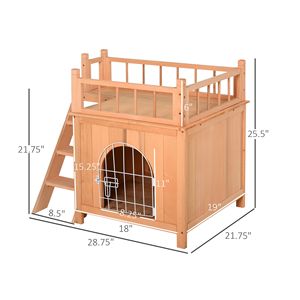 Casa sull'albero all'aperto a 2 piani con balcone per animali domestici e mobili - Product Image 3