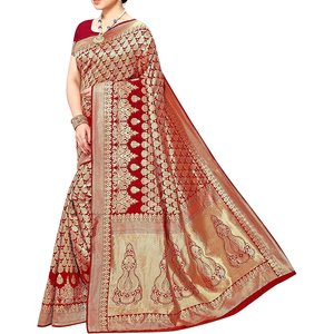 Sari de Mujer, Moda Tradicional, Atuendo con Drapeado, Tela Suave y Lisa, Patrón Elegante, Ropa Étnica para Bodas, Fiestas y Eventos Especiales - Product Image 5