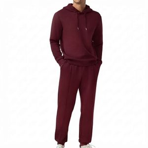 Men's Olive Green Hooded Tracksuit Set Full Length Cotton Sweatshirt and <b>Jogger</b> Pants with Side Pockets Casual Autumn Wear - Product Image 4