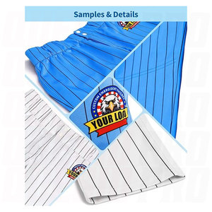 Unisex Open Bottom Pinstripe Elastic Baseball Pant Regular Fit Full <b>Athletic</b> Training Uniform Custom Logo Short Anti-Bacterial - Product Image 3