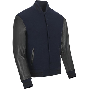 Custom Varsity <b>Jackets</b> <b>Men</b> Letterman Wool Body Leather Sleeves Chenille Patch Streetwear Wholesale - Product Image 3