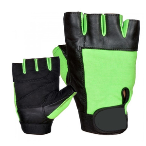 Leather <b>Half</b> Finger Fitness Gloves with Wrist Support for Weight Lifting Gym Training Men Breathable Non <b>Slip</b> Adjustable Strap - Product Image 5