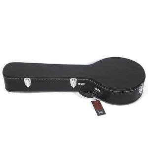 Custodia per banjo in pelle nera e legno per banjo a 5 e 6 corde con motivo microgroove - Product Image 5