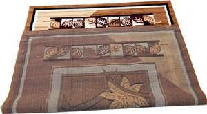 Tapis rectangulaire moderne du milieu du siècle, marron et noir, à motifs floraux, tufté à la main, à poils moyens, lavable en machine, pour salon - Product Image 6