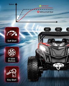 ANPABO Voiture électrique 24V 4x4 avec télécommande, 4 roues motrices/2 roues motrices commutables, 4 amortisseurs, jouet pour enfants - Product Image 2