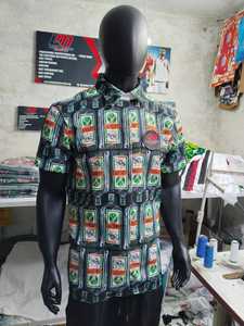 Camisa Larga de Moda para Hombre con Botones y Estampado Personalizado, Estilo Urbano Americano, Directo de Fábrica Long Mission - Product Image 1