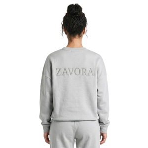 Sudaderas Personalizadas con Logotipo Bordado en Tono Gris Claro, Sudaderas de Felpa Gruesa para Mujer, Sudaderas con Hombros Caídos, Sudaderas Casuales - Product Image 2