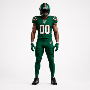 Conjunto de Uniforme de Fútbol Americano Verde Personalizado para Hombre con Jersey y Pantalones Verdes - Product Image 1