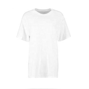 Camiseta Extra Grande Personalizada con Cuello Redondo para Mujer |   Camiseta de Manga Corta Informal de Color Sólido, 100% Algodón, Cuello Redondo, Hombros Caídos - Product Image 3