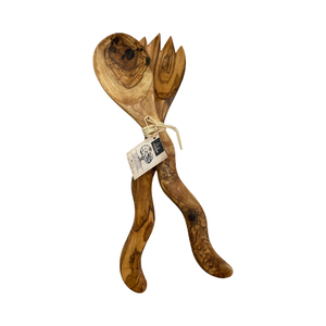 Ensemble de 2 ustensiles de service en bois d'olivier naturel faits à la main, accessoires de cuisine haut de gamme, vente chaude - Product Image 3