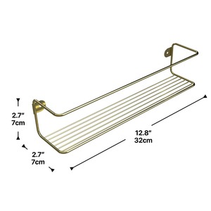 Gold Wall Mounted <b>Storage</b> <b>Rack</b> For <b>Kitchen</b> Bathroom Vanity Decor Plant Display And Home Organization Solutions From India - Product Image 2
