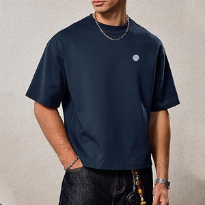 Camiseta Premium Choice para Hombre, Corte Cuadrado, Tejido Grueso, Algodón Suave, Ajuste Holgado y Relajado, Estilo Casual Urbano para la Moda Diaria Moderna - Product Image 3