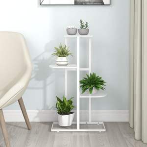 Estante Metálico Blanco Mediano para Plantas con Practicidad y Elegancia - Product Image 1