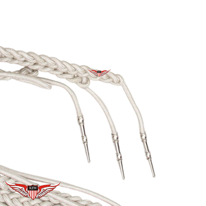 Aiguillette en argent torsadée avec embout métallique argenté - Product Image 2
