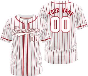 Maillot de baseball personnalisé à rayures fines, col en V, manches courtes, sans coutures, séchage rapide, respirant, imprimé par sublimation, 100% coton - Product Image 4