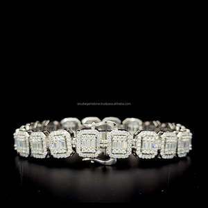 Argent 925 Moissanite Diamant Bracelet Large Version 7mm Baguette Coupe Tennis Bracelet Pass Diamant Testeur Bijoux De Luxe - Product Image 5