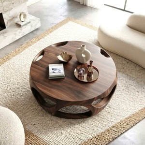 Handmade Durable Tea <b>Table</b> Coffee <b>Table</b> Center <b>Table</b> Living Room Furniture Round Walnut Wood Coffee <b>Table</b> With Solid Wood - Product Image 3