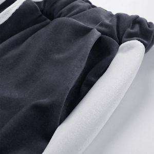 Pantalon de jogging unisexe bleu foncé à cordon de serrage, couleur unie, décontracté, longueur intégrale, en polyester, pour l'automne - Product Image 2