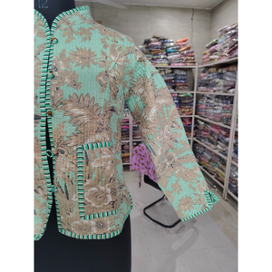 เสื้อแจ็คเก็ตผ้าฝ้ายพิมพ์ลายดอกไม้ผู้หญิงคอวีแขนทรงปีกค้างคาวสไตล์ Prairie Chic สำหรับฤดูร้อน ระบายอากาศได้ดี เหมาะเป็นของขวัญสำหรับเธอ - Product Image 3