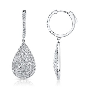 Luxury Pear Cut Diamond Drop Earrings 18K Solid Gold Pave Setting Women's Wedding Jewelry Custom requirements - Product Image 1