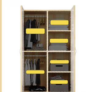 Modern Storage <b>Wardrobe</b> Cabinet with Adjustable Shelves Hanging Rod and Elegant Wood Finish for Urban Bedrooms - Product Image 2