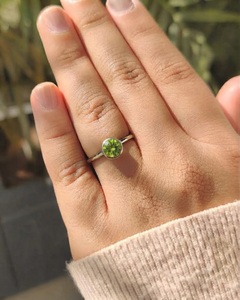 Bague en zircon vert naturel, argent sterling 925, faite à la main, pierre précieuse, bague de fiançailles, bague de mariage, bijoux de luxe, vente en gros - Product Image 5
