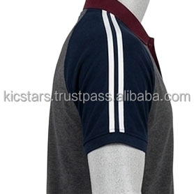 เสื้อโปโลชายแบบสามสี แขนสั้น คอปกตัดสี ขายส่ง เสื้อโปโลลำลองตัดสี - Product Image 4
