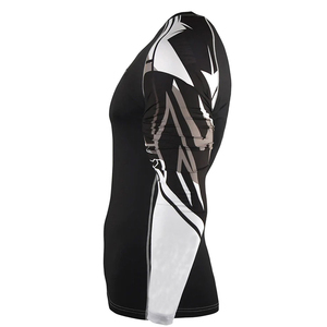 เสื้อรัดกล้ามเนื้อสำหรับกีฬา MMA แบบ Grappling ออกแบบเองได้ด้วยเทคนิค Sublimation เสื้อ Bjj Rashguard พิมพ์ลายตามสั่งสำหรับผู้ชาย เทคโนโลยี OEM แขนยาว - Product Image 4