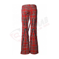 Pantalon à carreaux à la mode pour hommes et femmes Anti-rides Taille normale Pantalon Bondage imprimé pour dames-Pantalon gothique