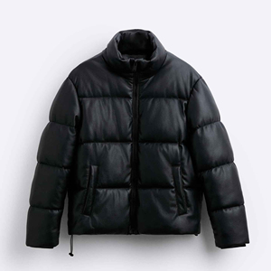 2026 New Winter <b>Men</b> Genuine <b>Leather</b> High Street Waterproof Breathable Windproof Eco-Friendly Puffer Customized Style <b>Jacket</b> - Product Image 3