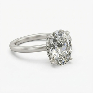 แหวนเพชรทองคำขาว 14k สไตล์หรูหราสำหรับผู้หญิง แหวนแต่งงานเรียบง่าย ประดับเพชรระยิบระยับ - Product Image 2