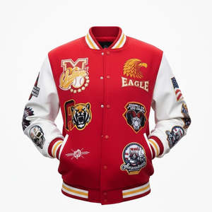 Veste universitaire personnalisée avec tissu en laine douce et manches en cuir, mélange parfait de confort et de style pour un usage quotidien, unisexe. - Product Image 1