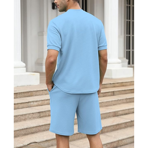 Prix de gros Ensemble short homme décontracté respirant infroissable durable nouveau design confortable séchage rapide 100% coton été - Product Image 6