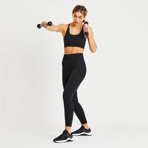 Ensemble de yoga et de fitness de haute qualité pour femmes, respirant, uni, avec logo personnalisé sur le devant, vêtements de sport pour la gym avec service OEM ODM - Product Image 4