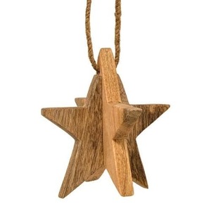 Adornos Colgantes de Madera con Forma de Árbol, Decoración Navideña Rústica Hecha a Mano para Árbol de Navidad - Product Image 6