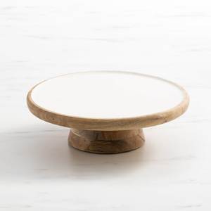 Eco-Friendly Wooden <b>Circle</b> Cake Platter Set Tropical Leaf Pattern Handmade 1-Piece Serving <b>Tray</b> Dessert Display Hand Wash Only - Product Image 3