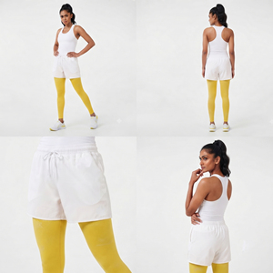 Leggings Largos para Mujer, Cintura Elástica, Pantalones Cortos Deportivos de Punto, Ropa de Yoga para Mujer, Leggings Interiores de Doble Capa - Product Image 6