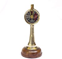 Collection de télégraphes à commande de vitesse en laiton antique avec base en bois |   Bureau nautique vintage fait main, objet de collection