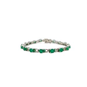 Wholesale 925 Sterling <b>Silver</b> Tennis <b>Bracelets</b> Natural Emerald Gemstone Handmade Jewelry Party and Gift Occasion Appropriate - Product Image 1
