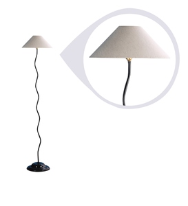 Luxury beige fabric shade club floor lamp with metal base OEM ODM low MOQ factory price wholesale bulk supply - Product Image 4