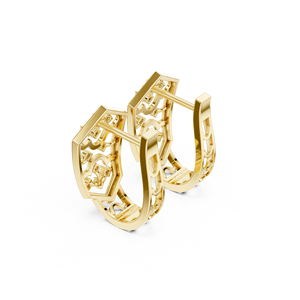 Pendientes de Aro Bali Minimalistas de Plata de Ley 925 Chapados en Oro de 18K con Circonitas Elegantes, Lujo Diario para Mujer - Product Image 4