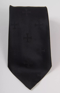 Corbata Masónica de los Caballeros Templarios Negros KT, de Alta Calidad, Nueva, Hecha a Medida, Regalia Masónica Personalizada, Corbatas Nuevas 2025 para Hombre - Product Image 2