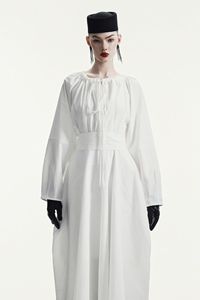 Robe plissée blanche Serein 100 % coton de haute qualité pour femme, coupe évasée, style élégant et décontracté, services ODM, fabrication sur mesure - Product Image 5