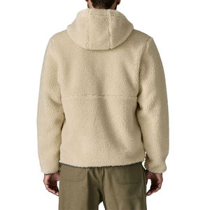 Top Trending Men's Retro Style Sherpa Fleece Jackets Custom <b>Warm</b> Windproof Long Sleeve Quarter Zipper Hoodies For Outdoor Us - Product Image 2