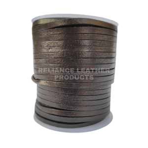 4mm Dark Brown Shine Flat <b>Leather</b> Cord Full Grain <b>Leather</b> Strap for <b>Bracelet</b> Necklace Making - Product Image 2