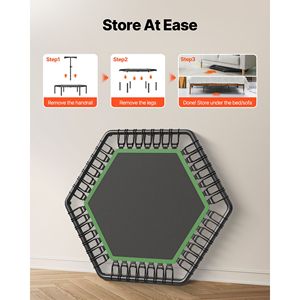 54.5 Inch <b>Mini</b> <b>Trampoline</b> Fitness Rebounder 450 Lbs Max Load 3-Level Height Adjustable Quiet & Stable with Foam Safety - Product Image 5