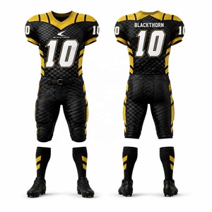 Ensemble de maillots de football américain personnalisés avec nom imprimé sur le devant, sublimation, maille respirante, manches courtes, col en V, taille plus, uniforme adulte - Product Image 5