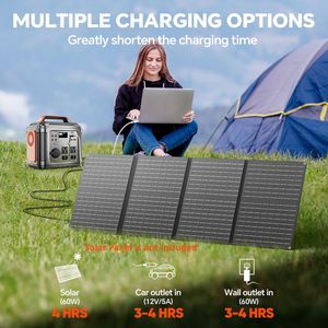 Stazione di Alimentazione Portatile 300W con Pannello Solare 60W e Controller PWM, Batteria al Litio 80000mAh 296Wh, Generatore Solare per Campeggio - Product Image 3